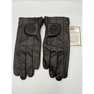 Harley Davidson Black Leather Gel Palm Motorcycle Riding Gloves Small CA 03402